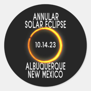 Sticker Rond Éclipse solaire annuelle T - Albuquerque Nouveau-M
