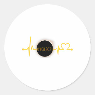 Sticker Rond Éclipse solaire Éclipse cardiaque Total Éclipse so