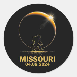 Sticker Rond Éclipse Solaire Total Bigfoot 4.08.2024 Missouri