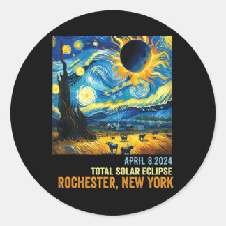 Sticker Rond Éclipse solaire totale 04.08.2024 Rochester
