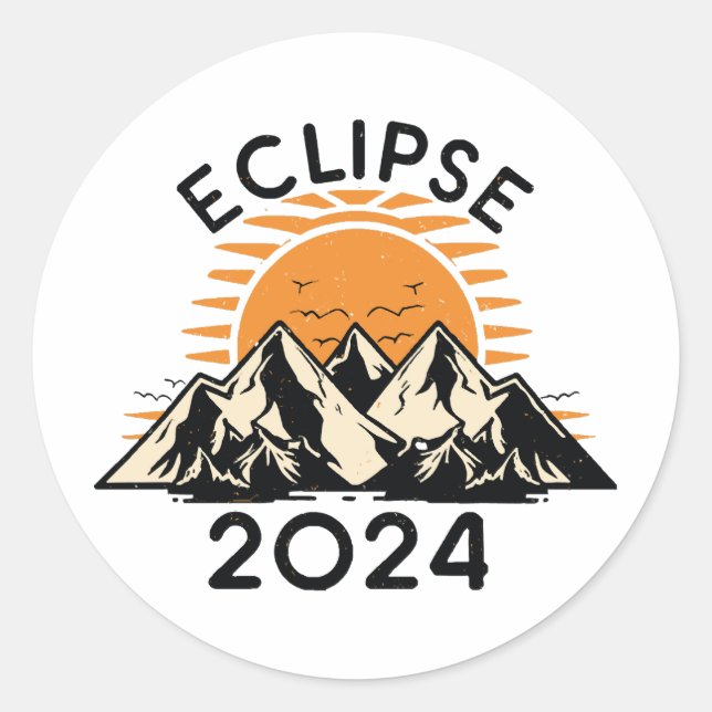 Sticker Rond Éclipse solaire totale 2024 (Devant)