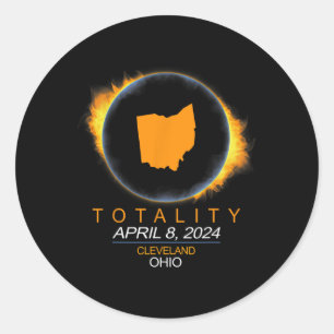 Sticker Rond Éclipse solaire totale 2024 8 avril
