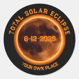 Sticker Rond Éclipse solaire totale 2026