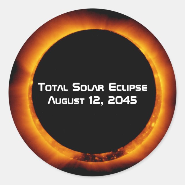 Sticker Rond Éclipse solaire totale 2045 (Devant)