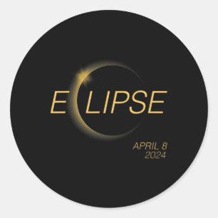Sticker Rond Éclipse solaire totale 4.08.24 Amérique Éclipse so