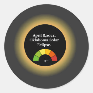 Sticker Rond Éclipse solaire totale personnalisée Oklahoma