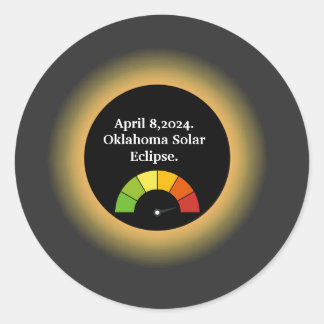 Sticker Rond Éclipse solaire totale personnalisée Oklahoma