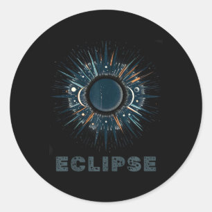 Sticker Rond Éclipse solaire Vintage officielle