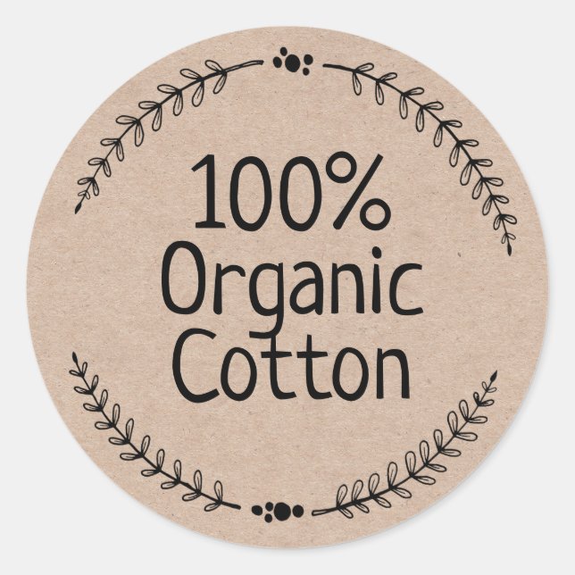 Sticker Rond Eco Friendly Kraft 100% coton (Devant)