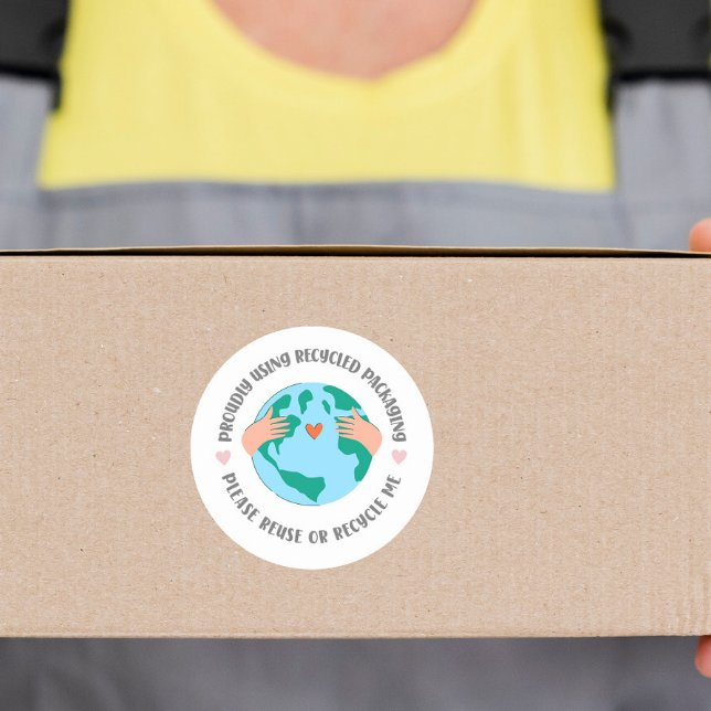 Sticker Rond Eco-Friendly Recycled Packaging earth green (Créateur téléchargé)