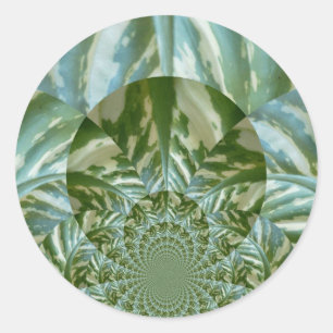 Sticker Rond Eco Green Camo Kaleidoscope Art Design d'impressio