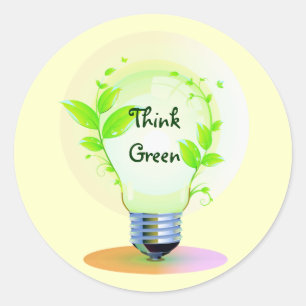 Sticker Rond Eco Think Green