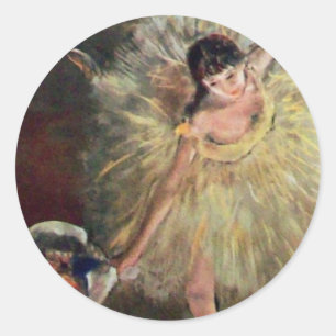 STICKER ROND ÉCOLE DE DANSE / BALLERINA BALLET DANCER