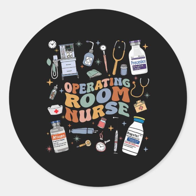 Sticker Rond École D'Infirmière Ou D'Infirmière Super Rétro (Devant)