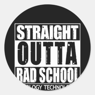 Sticker Rond École droite d'Outta rad de technologie de
