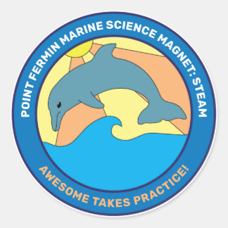 Sticker Rond École élémentaire de Point Fermin Motto Dolphin