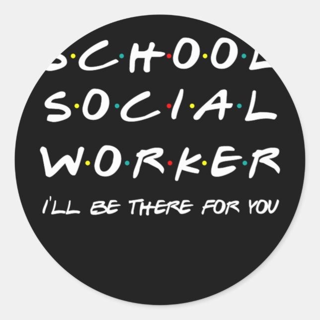 Sticker Rond École Social Travailleur Étudiant Travail social C (Devant)