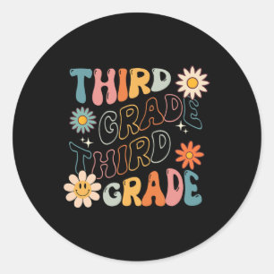Sticker Rond École Super Retourner À L'École Équipe Enseignant
