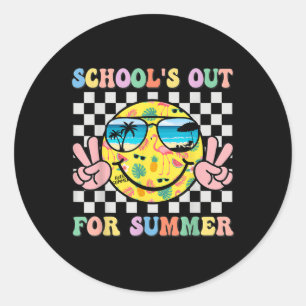 Sticker Rond Écoles pour le sourire d'été Enseignant Enfants De