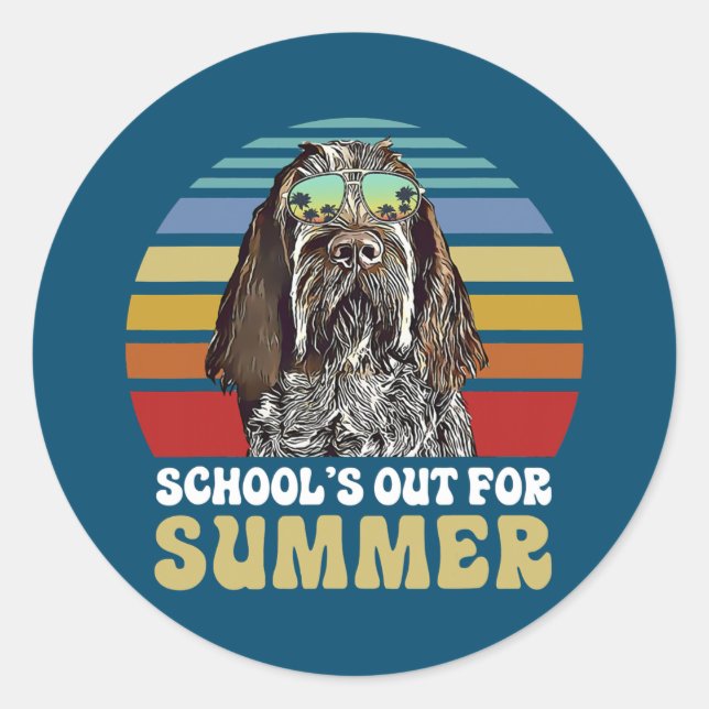 Sticker Rond Écoles pour l'été Spinoni Italiani Chien (Devant)