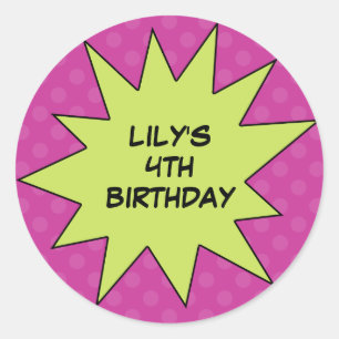 Sticker Rond Économies de pourpre l'anniversaire de coutume de