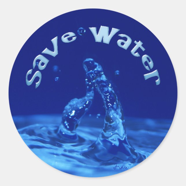 Sticker Rond économiser de l'eau (Devant)