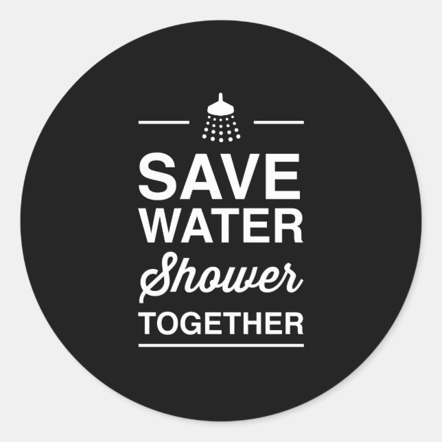 Sticker Rond Économisez de l'eau (Devant)