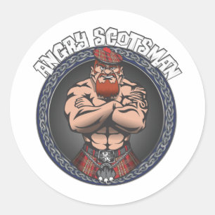 Sticker Rond Écossais en colère