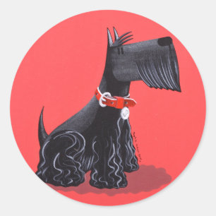 Sticker Rond Écossais Terrier