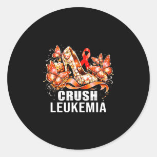 Sticker Rond Écraser la leucémie cancer talons hauts fleur papi
