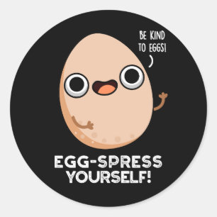 Sticker Rond Écraser les oeufs vous-même amusant jeu de chatons