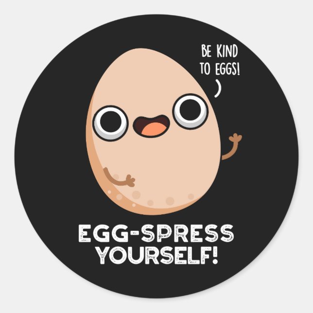 Sticker Rond Écraser les oeufs vous-même amusant jeu de chatons (Devant)