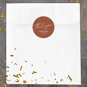 Sticker Rond Écriture contemporaine en terre cuite Merci