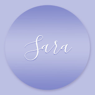 Sticker Rond Écriture cursive éditable Violet blanc et violet
