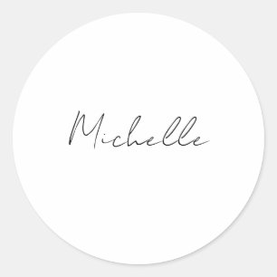 Sticker Rond Écriture Élégante et Stylée Ajoutez Votre Nom