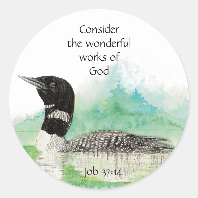 Sticker Rond Écriture Inspirante Citation Aquarelle Oiseau Art (Devant)