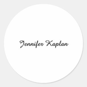 Sticker Rond Écriture manuscrite classique minimaliste professi