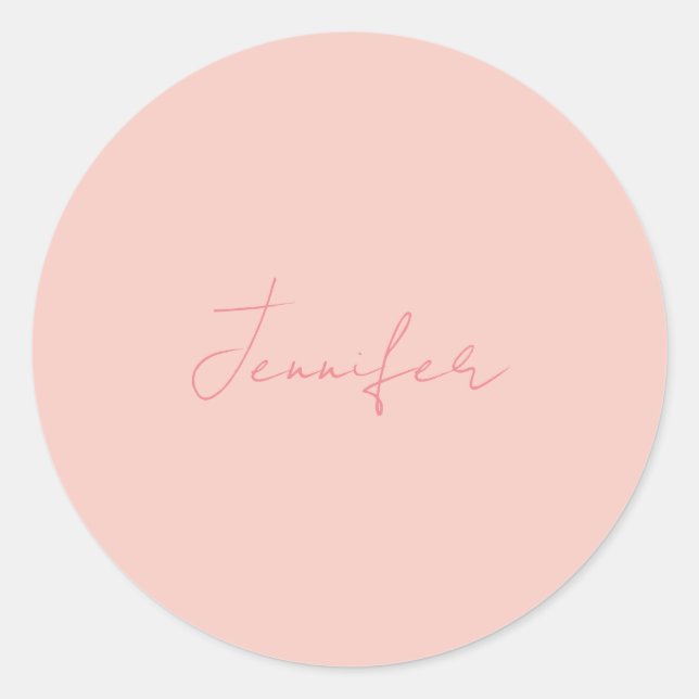 Sticker Rond Écriture manuscrite moderne simple Votre nom (Devant)