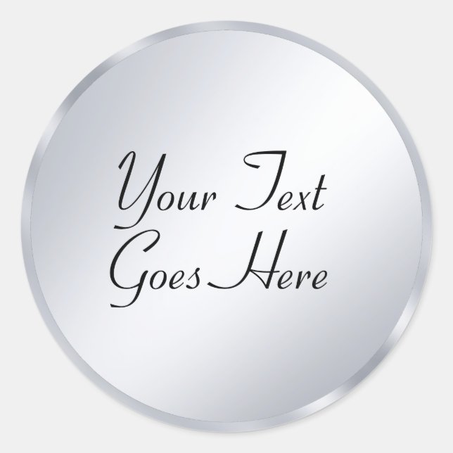 Sticker Rond Écriture manuscrite tendance Look argenté Élégant (Devant)
