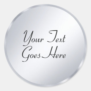 Sticker Rond Écriture manuscrite tendance Script Argent look él