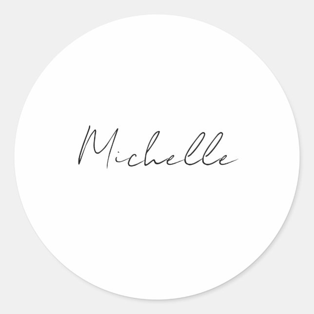 Sticker Rond Écriture stylée classe Ajoutez votre nom (Devant)