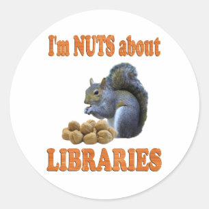 Sticker Rond Écrous au sujet des bibliothèques