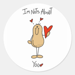 Sticker Rond Écrous de Valentine au sujet de vous