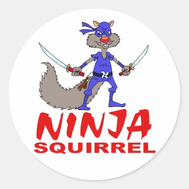 Sticker Rond Écureuil de Ninja (Devant)