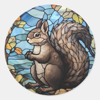 Sticker Rond Écureuil en verre