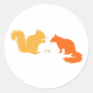 Sticker Rond Écureuil orange