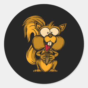 Sticker Rond Écureuil rongeur de Chipmunk Forest Dweller