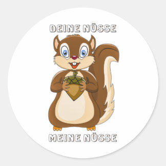 Sticker Rond Écureuil tes noix mes noix