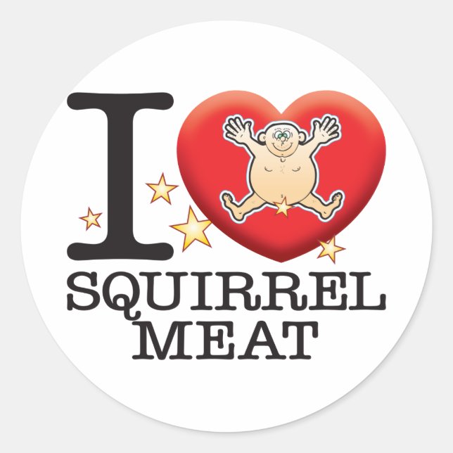 Sticker Rond Écureuil Viande Amour Homme (Devant)