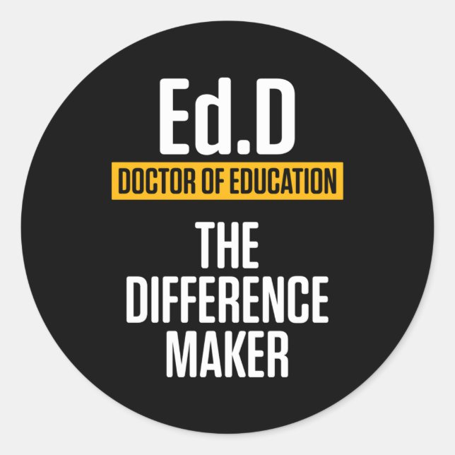 Sticker Rond Edd Docteur En Éducation Doctorant Doctorat En Étu (Devant)
